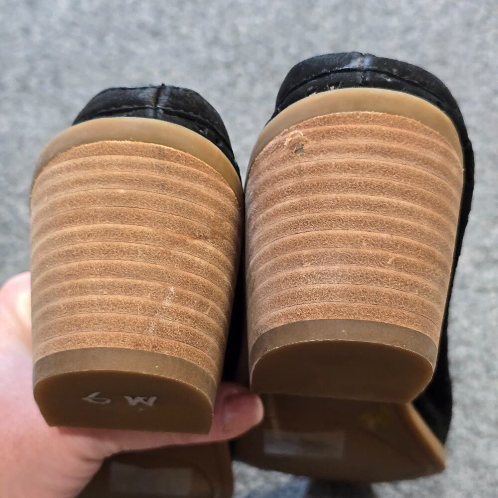 Lucky Brand Shoes Women Size 9.5 Black Mule Slides Peep Toe Stacked Heel Capsule - Picture 7 of 11